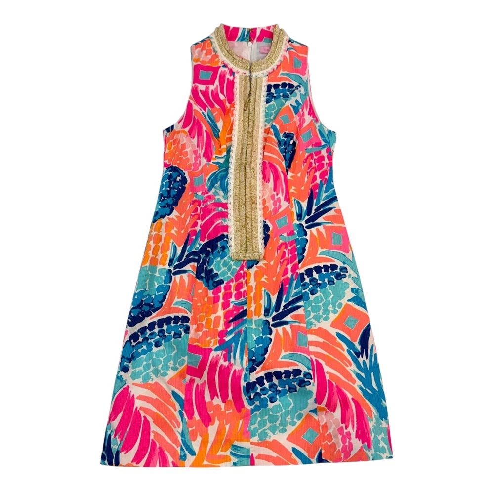 NWT $198 Lilly Pulitzer ALEXA Multi Goombay Smashed Shift Dress Womans Sz 2 New - Picture 3 of 11